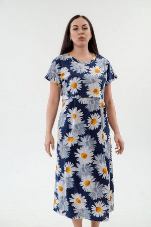 Платье женское из кулирки Миранда ромашка макси