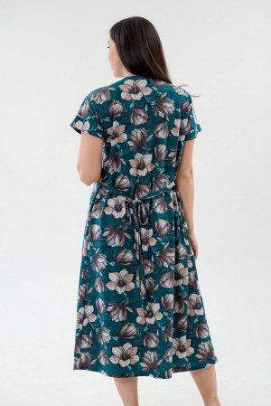 Платье женское из кулирки Миранда изумруд макси