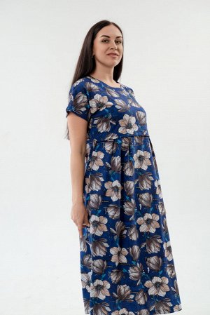 Платье женское из кулирки Миранда синий макси