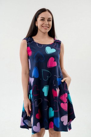 Платье женское из кулирки Кэтрин сердца макси