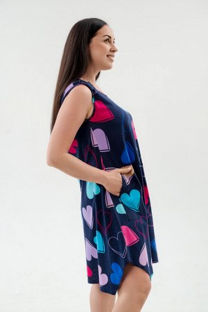 Платье женское из кулирки Кэтрин сердца макси