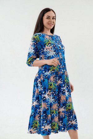 Платье женское из кулирки Софи синий салют