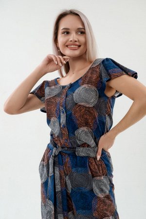 Комбинезон женский из кулирки Верена спилы синие