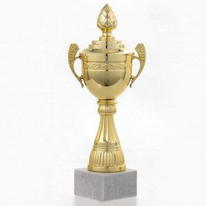 Кубок 124D, наградная фигура, золото, подставка камень, 22 см