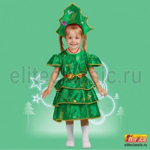 Ёлочка-3 Карнавальный костюм ёлочка состоит из нарядного зелёного платья и короны. Подойдет для новогодних утренников и карнавальных вечеров. Производитель имеет право заменять ткань и отделку на равн