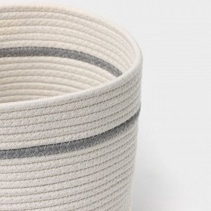 Корзина для хранения LaDо*m «Дориан», плетёная, ручной работы, хлопок, 25*25*22 см, белая