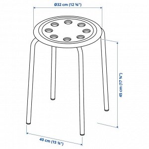 МАРИ Табурет, белый. (как МАРИУС IKEA)