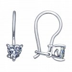 Серьги из серебра с фианитом