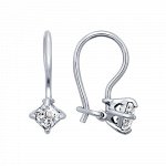 Серьги Детские из серебра с фианитами