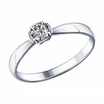 Серебряное кольцо с сваровски 89010015