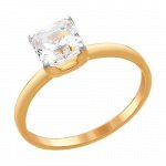 Серебряное кольцо с фианитом swarovski