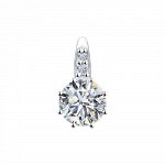 Серебряная подвеска с фианитом и фианитом swarovski 89030001