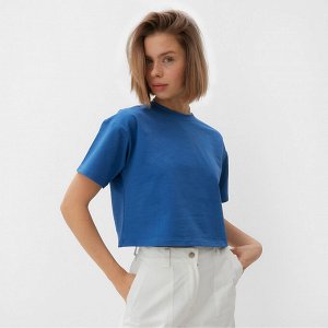 Футболка укороченная женская MINAKU OVERSIZE FIT: цвет электро