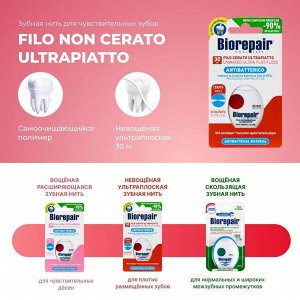 БИОРЕПЕЙР Зубная нить Ультра плоская без воска Biorepair Filo Non Cerato Ultrapiatto 30 м