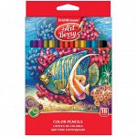 Карандаши ArtBerry 18цв., заточен., картон, европодвес