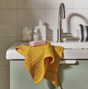 VÅGSJÖN, Полотенце, золотисто-желтое, 30х30 см, 4 шт