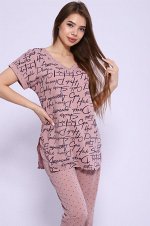 Пижама женская &quot;Эстель, бриджи (розовый)
