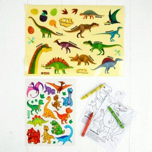 Игры в дорогу "Путешествие с динозаврами" + карандаши, пластилин