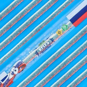 Кислый мармелад - ремешки "DAMLA, флаг России", малина, ежевика, 15 г