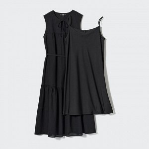 Платье хлопковое (длина 104-115см), черный