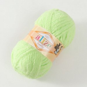 Плюшевая пряжа для вязания спицами, крючком ALIZE, Softy, 100% микрополиэстер, 115 м/50 г, (41 ментол)