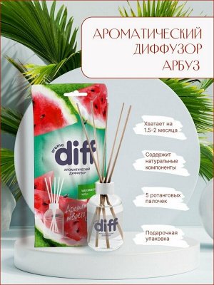 Диффузор ароматический для дома DIFF WATERMELON Сочный арбуз 50 мл