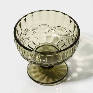 Креманка стеклянная Magistro «Ла-Манш», 350 мл, 12x10.5 см, цвет зелёный