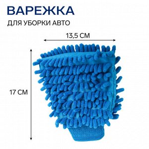 Варежка для уборки авто TORSO, двухсторонняя, 17x13.5 см, МИКС