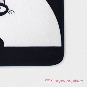 Коврик для ванной и туалета Доляна «Чёрная кошка», 40x60 см, рисунок МИКС