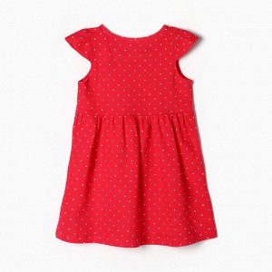 Платье для девочки "Белый горох", цвет красный, рост 110-116