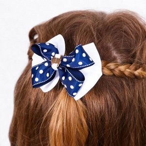 Бант для волос, белый, синий, 9 х 7,2 см "Фея Блум", WINX