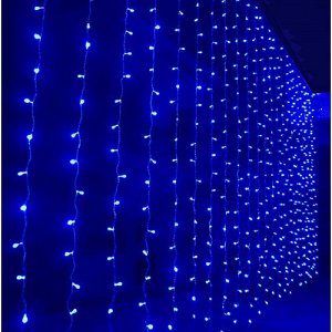 Светодиодная LED гирлянда Занавес 3*2 м. Синее свечение
