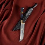 Нож Пчак Шархон, рукоять из оргстекла, гарда из латуни