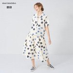 UNIQLO x Marimekko - юбка из смесового хлопка А-силуэта - 01 OFF WHITE