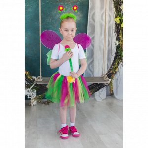 Карнавальный набор "Цветочек", 4 предмета: крылья, ободок, юбка, жезл, 3-5 лет