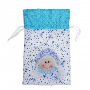 Мешок для подарков "Снегурочка", синие звёзды