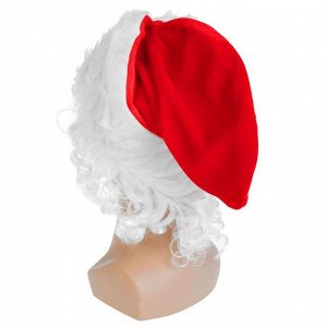 Шапка с волосами "Дед Мороз", р-р 62 см