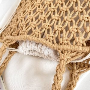 Сумка плетеная, летняя, пляжная, текстиль