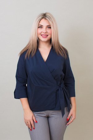 Блуза Ванда удлиненный темно-синий