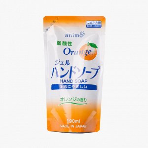 Слабокислотное мыло "Animo Hand Soap" для рук (аромат апельсина) 190 мл, сменная упаковка