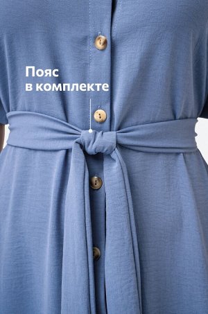 Женское платье-рубашка из ткани-жатка