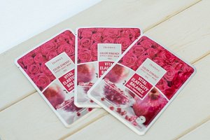 Тканевая маска роза и гранат DEOPROCE COLOR SYNERGY EFFECT SHEET MASK RED 20g