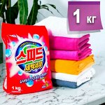 Стиральный порошок 1 кг.  для всех видов тканей и цветного бельяRIO Speed Power Цветочная свежесть с энзимами и содой (подходит для сушки в помещении), Корея