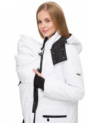 Куртка 3в1 зимн. "Манила" для беременных и слингоношения; цвет: белый (aw17)