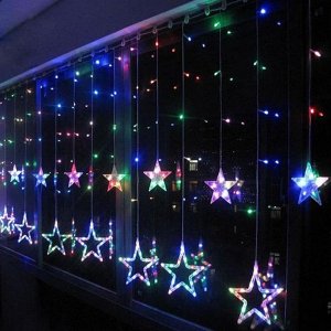 Светодиодная LED гирлянда Звезды 2,5 м. Цветное свечение