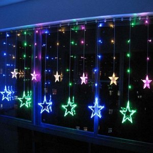 Светодиодная LED гирлянда Звезды 2,5 м. Цветное свечение