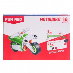 Конструктор гибкий "Мотоцикл Fun Red", 16 деталей
