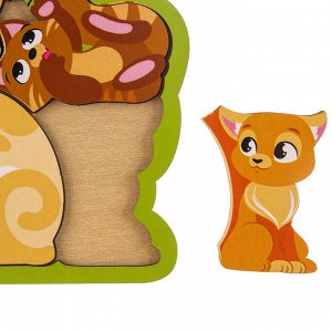 Головоломка «Кошка с котятами» для самых маленьких