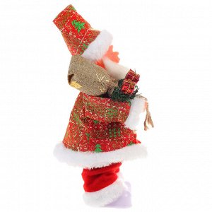 Дед Мороз &quot;Красный колпак с подарками&quot; 28 см, свет