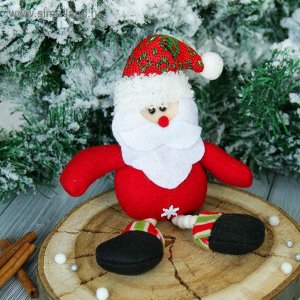 Мягкая игрушка "Дед Мороз" ножки бусинки 6*19 см